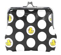 Cute Dot Duck Womens Girls Black Leather Wallet with Kiss Buckle Small Wallet Cute Dot Duck Black UNITALLA Cute Dot Duck Black UNITALLA Classic, Cute Dot Duck Black, UNITALLA, Classic