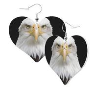 Cute Double-Sided Heart Earrings Eagle Vicious Bird Trendy Fun Faux Leather Dangle Earrings Jewellery Gift For Women Girls