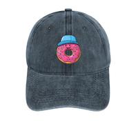 Cute Doughnut Donut Wearing Hat Vintage Baseball Cap Golf Dad Hats Adjustable SnapBack Cap for Men Women Sports Outdoor