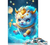Cute Dragon Baby Wooden Jigsaw Puzzles for Adults, 500 Piece Puzzle Educational Games Jigsaw Puzzle Gifts for Christmas Birthday 500pcs (52x38cm)