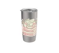 Cute Dragon Books Fantasy Reader Pastel Strawberries Stainless Steel Insulated Tumbler