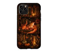 Cute Dragon Bookshelf Cottagecore Fall Pumpkin Cozy Fantasy Case for iPhone 11 Pro