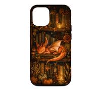 Cute Dragon Bookshelf Cottagecore Fall Pumpkin Cozy Fantasy Case for iPhone 12/12 Pro