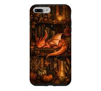 Cute Dragon Bookshelf Cottagecore Fall Pumpkin Cozy Fantasy Case for iPhone 7 Plus/8 Plus