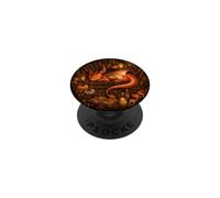 Cute Dragon Bookshelf Cottagecore Fall Pumpkin Cozy Fantasy PopSockets Adhesive PopGrip