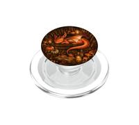 Cute Dragon Bookshelf Cottagecore Fall Pumpkin Cozy Fantasy PopSockets PopGrip for MagSafe