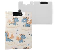 Cute Dragon Cloud Clipboard a4 Clip Board Foldover Document Folder Files for Paperwork with Clips Lightweight Plastic