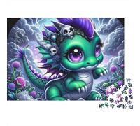 Cute Dragon Jigsaw Puzzle Beasts 1000 Pieces Thick Cardboard Eco-friendly for Teens 12-18 Concentration Gift 38x26cm/1000pcs