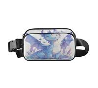 Cute Dragon Lavender Blush Fashionable Fanny Waist Pack for Men Women Large Capacity Crossbody Sport Bag with Adjustable Strap for Travel Shopping Running, Cute Dragon Lavender Blush, 1 size, Cute