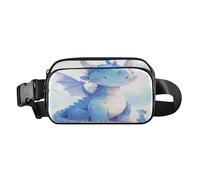 Cute Dragon Lavender Cute Fanny Pack Waist Bag for Men Women Mini Crossbody Bag Anti Theft Waist Pack with Adjustable Strap for Travel Running Hiking, Aesthetic Fighting Fish, One Size