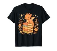 Cute Dragon on Book Stack with Autumn Magic Fantasy T-Shirt