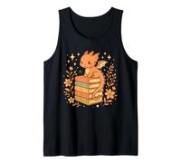 Cute Dragon on Book Stack with Autumn Magic Fantasy Tank Top