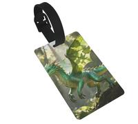 Cute Dragon Pattern Luggage Tags for Suitcases - Durable PVC ID Tags with Detachable Straps for Travel, Backpack, Golf Bag, Anti-Loss