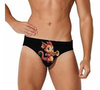 Cute Dragon Playing Horn Men's Swim Brief Sexy Bikini Swimwear Bathing Swimsuit Trunks 2XL