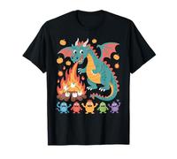 Cute Dragon Roasting Marshmallows Little Monsters Halloween T-Shirt