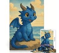 Cute Dragon The Sea Jigsaw Puzzles 1000 Pieces for Adults Memory Boost Decompress Pattern Assemble Wall Display (38x26cm)