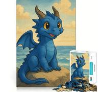 Cute Dragon The Sea Jigsaw Puzzles 1000 Pieces for Adults Memory Boost Decompress Pattern Assemble Wall Display (38x26cm)
