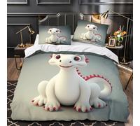 Cute Dragon Toy Duvet Cover 3D Design Printed Wrinkle-Resistant 3 Pieces Bedding Set Zipper Cartoon Design Quilt Cover Ultra Soft Breathable for Teens Kids Girls Boys Women Adults Double（200x200cm）