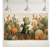 Cute Dragon Wall Backdrop, Retro Autumn Decorations for Kids' Parties, Colorful Indoor/Outdoor Photography Background for Baby Shower and Fall Celebrations 71x43 Inch