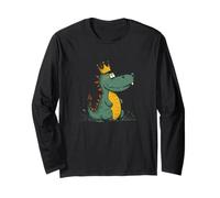 Cute Dragon with Crown for King and Kingdom Lovers Long Sleeve T-Shirt