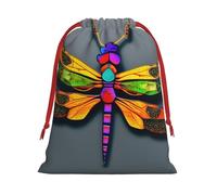 Cute Dragonfly Christmas Drawstring Bags Gift Wrapping Bag Small Gifts Candy Jewelry Wedding Wrap Bag