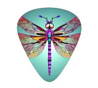 Cute Dragonfly pattern Print Guitar Pick,12 Pack,Includes Thin,Medium,Heavy Gauges,Suitable for guitar,ukulele