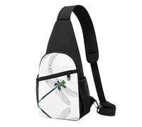 Cute Dragonfly -Print Waterproof Chest Pack for Hiking & Travel-Adjustable Strap,Lightweight Design with Multiple Pockets.