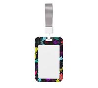 Cute Dragonfly Vertical Id Card Badge Holder with Neck Strap, Printed Waterproof Name Card Holder for Work Office Nurse School