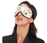 Cute Dragons Colorful White Travel Essential Sleep Eye Mask with Elastic Adjustable Band Blackout with Adjustable Elastic Strap Sleep Eye Mask Travel Home Nap Rest