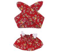 Cute Dress And Bow Headband Set For 17cm- Cheerful Kawaii Outfit With Sunny Style Crumpled Paper Dolls (C, A)
