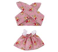 Cute Dress And Bow Headband Set For 17cm- Cheerful Kawaii Outfit With Sunny Style Crumpled Paper Dolls (E, A)