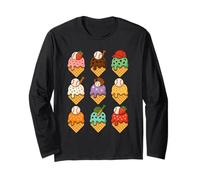 Cute Dripping Ice Cream Baseball Home Plate Sports Lover Long Sleeve T-Shirt