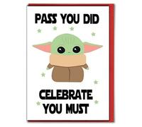 Cute Driving Test Passed Card - Pass You Did Celebrate You Must - Funny Yoda Style Congratulations DRIVE08