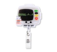Cute Drop the beat Nurse Badge Reel Retractable, Funny ID Name Badge Holder with Alligator Clip for Medical Professionals, Students, Teachers, and Office Staff, RN LPN CNA MA Accessories