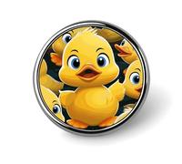 Cute Duck Animal Round Badge Cute Enamel Lapel Pin Brooches Button Pin Personalized Clothing Decoration Unisex Badge Holder Hats Bags Shirts Decor