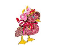 Cute Duck Brooch for Women Rhinestone Cubic Zirconia Lovely Cartoon Animal Lapel Pin Funny Statement Fashion Clothing Accessories Boutonniere Corsage Hat Bag Decoration Stylish Jewelry