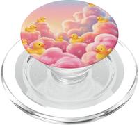 Cute Duck Cloud Aesthetic Pink Sky Dreamy Girly Design PopSockets PopGrip for MagSafe