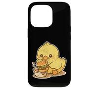 Cute Duck Dipping Burger Cartoon Case for iPhone 13 Pro