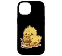 Cute Duck Dipping Burger Cartoon Case for iPhone 14