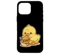 Cute Duck Dipping Burger Cartoon Case for iPhone 16 Pro Max