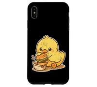 Cute Duck Dipping Burger Cartoon Case for iPhone XS Max
