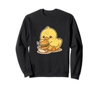 Cute Duck Dipping Burger Cartoon Sweatshirt