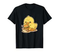 Cute Duck Dipping Burger Cartoon T-Shirt