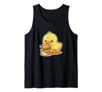 Cute Duck Dipping Burger Cartoon Tank Top