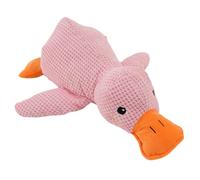Cute Duck Dog Squeak Toys with Built-in Squeaker Puppy Teething Interactive Chewing Plush Toy for All Breed Sizes To Keep Them Busy (Pink)