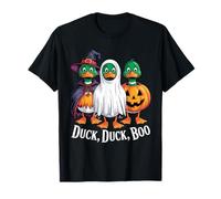 Cute Duck Duck Boo Funny Spooky Goose Halloween Fall Pumpkin T-Shirt