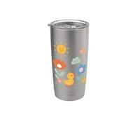 Cute Duck Flower Meadow Sun Cloud Butterfly Stainless Steel Insulated Tumbler