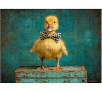 Cute Duck Golden Fur Blue Bow Tie Farmhouse Style Funny Jigsaw Perfect for Brain Puzzle Lovers Vibrant Illustrations and Quality Piece Great Gift Idea Wooden Puzzles_1000pcs
