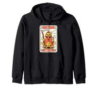 Cute Duck Grim Reaper Death Tarot Card Ironic Funny Graphic Zip Hoodie