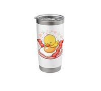 Cute Duck Hugging Egg with Bacon Breakfast Love Stainless Steel Insulated Tumbler